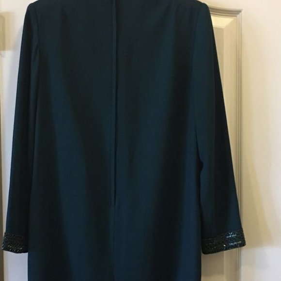 Turquoise formal dress with sequins - Picture 2 of 6